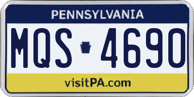 PA license plate MQS4690