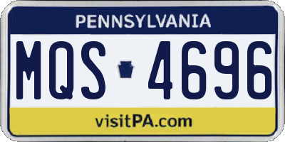 PA license plate MQS4696