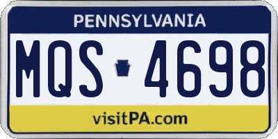 PA license plate MQS4698