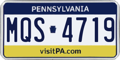PA license plate MQS4719