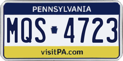PA license plate MQS4723