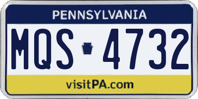 PA license plate MQS4732