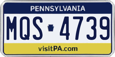 PA license plate MQS4739