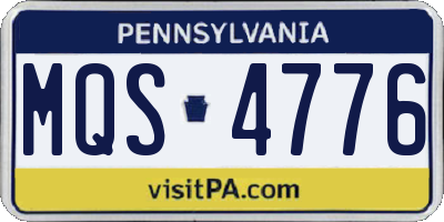 PA license plate MQS4776