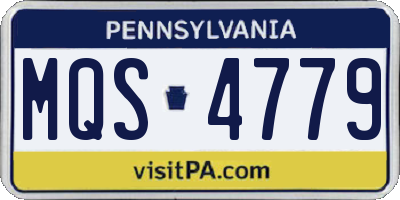 PA license plate MQS4779