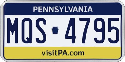 PA license plate MQS4795