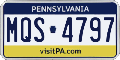 PA license plate MQS4797