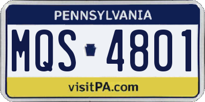 PA license plate MQS4801