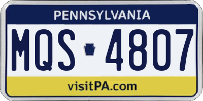 PA license plate MQS4807