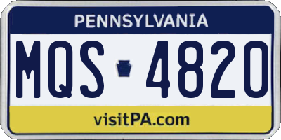 PA license plate MQS4820