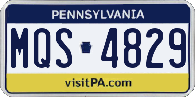 PA license plate MQS4829