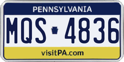 PA license plate MQS4836