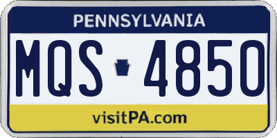 PA license plate MQS4850