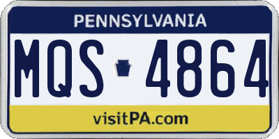PA license plate MQS4864
