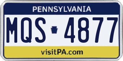 PA license plate MQS4877