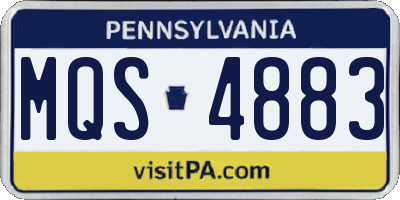 PA license plate MQS4883