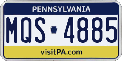 PA license plate MQS4885