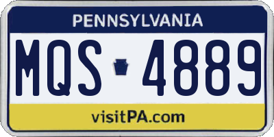 PA license plate MQS4889