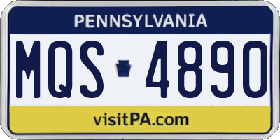 PA license plate MQS4890