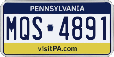 PA license plate MQS4891