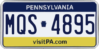 PA license plate MQS4895