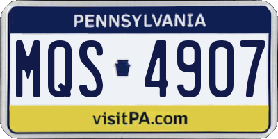 PA license plate MQS4907