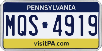 PA license plate MQS4919
