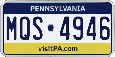 PA license plate MQS4946