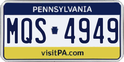 PA license plate MQS4949