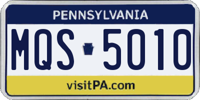 PA license plate MQS5010