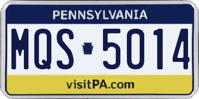 PA license plate MQS5014