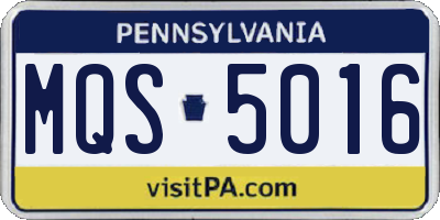 PA license plate MQS5016