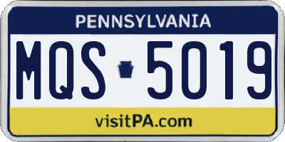 PA license plate MQS5019