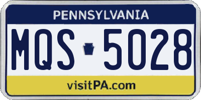 PA license plate MQS5028