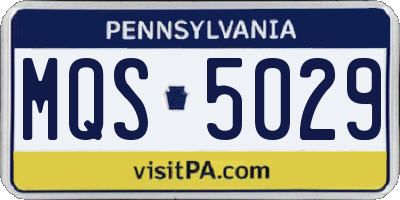PA license plate MQS5029