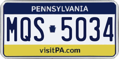 PA license plate MQS5034