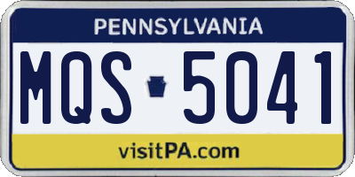 PA license plate MQS5041