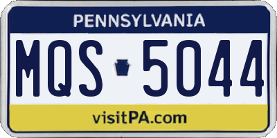 PA license plate MQS5044
