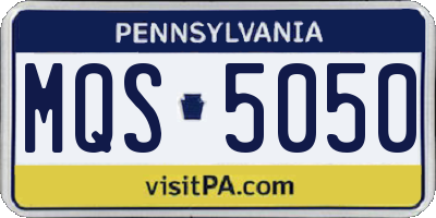 PA license plate MQS5050