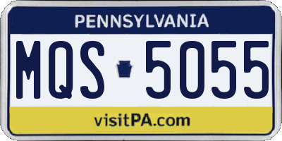 PA license plate MQS5055