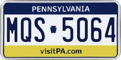PA license plate MQS5064