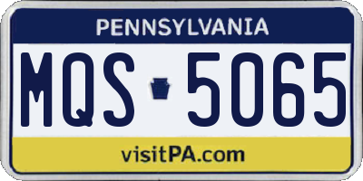 PA license plate MQS5065