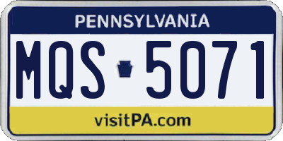 PA license plate MQS5071