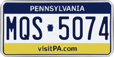 PA license plate MQS5074