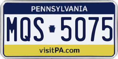 PA license plate MQS5075