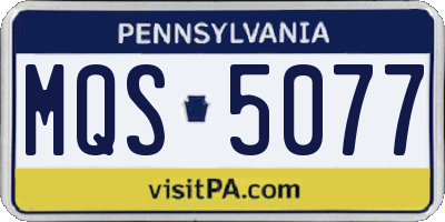 PA license plate MQS5077