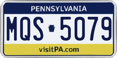 PA license plate MQS5079