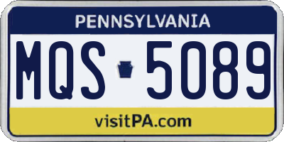PA license plate MQS5089