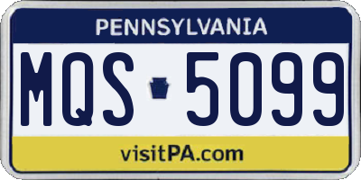 PA license plate MQS5099