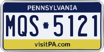 PA license plate MQS5121